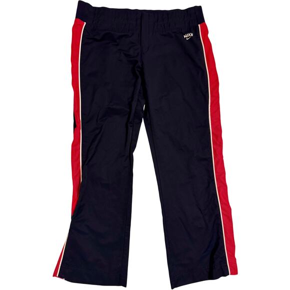 Y2K Nike Vintage Track Pants Navy/Pink Stripe Size XL Women Zip Fly - Picture 1 of 4